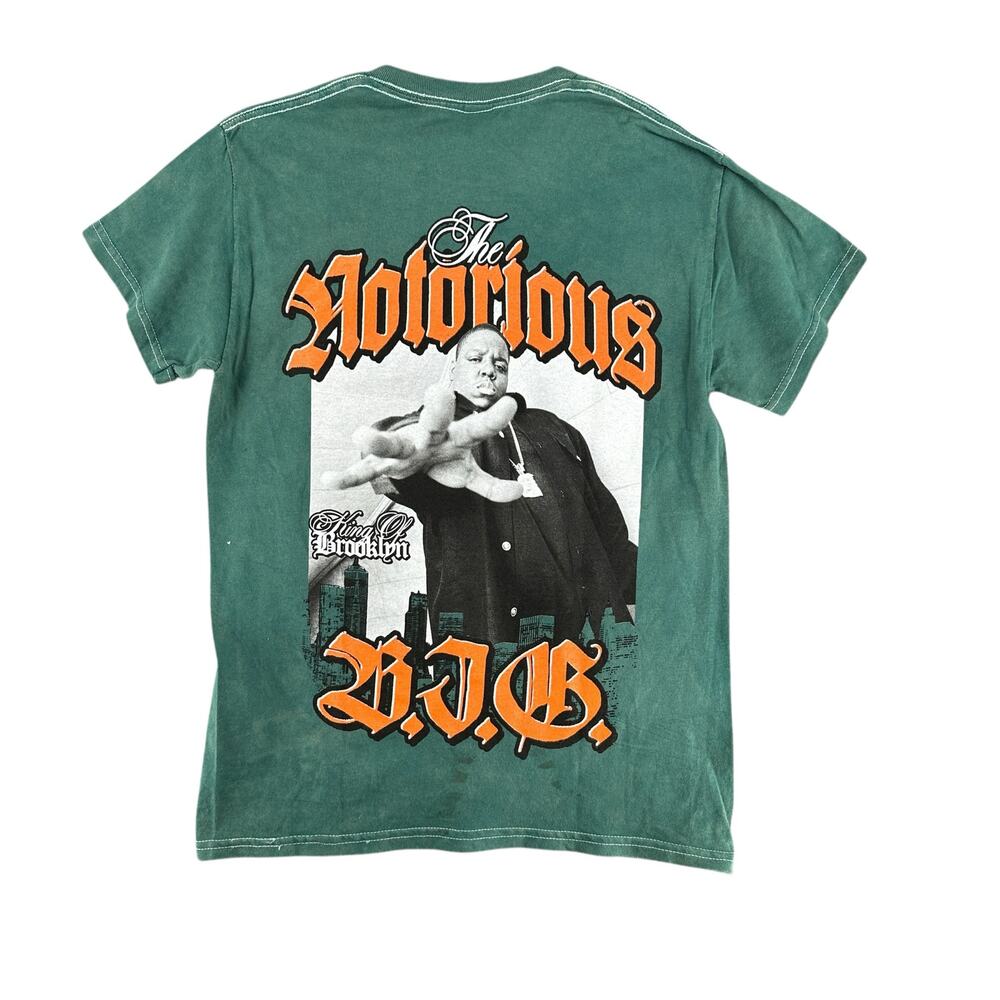 The Notorious B.I.G. Biggie Rap T-Shirt Green Small Unisex Mens Short Sleeve